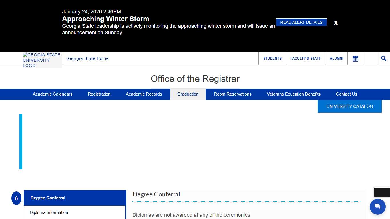 Degree Conferral and Diploma Information - Office of the Registrar